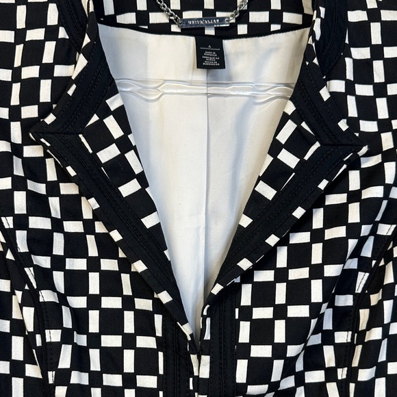 White House Black Market Geo Print Jacquard Topper Women's Size 6 EUC - Picture 4 of 7